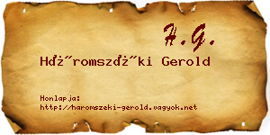 Háromszéki Gerold névjegykártya